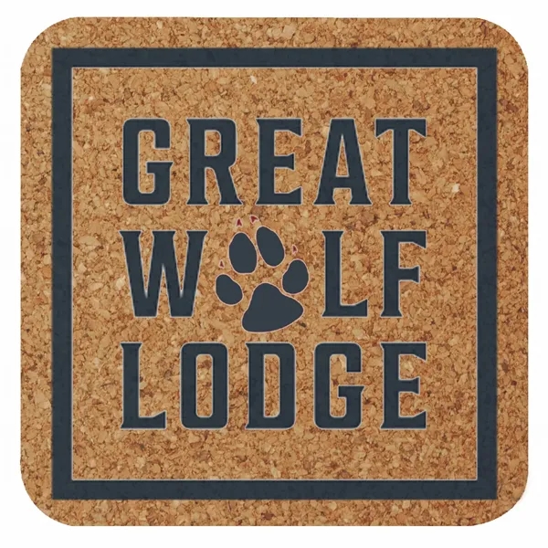 Cork Brown color option for 4" Square Cork Coaster