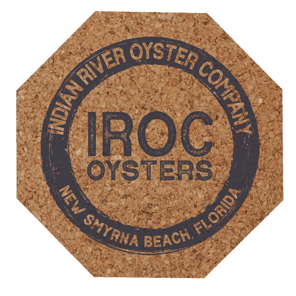 Cork color option for 3.5" Octagon   Cork Coaster