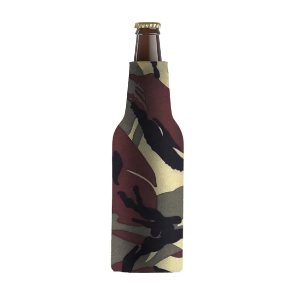 Camouflage color option for Foam Collapsible Bottle Coolie W/Zipper
