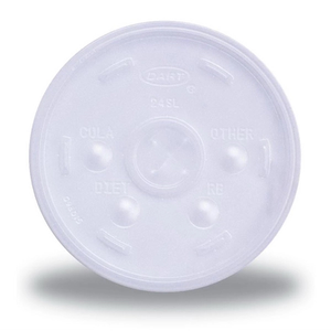 Photo of Translucent 12 Oz. Foam Cup Straw Slotted Lid
