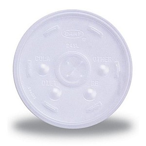 Photo of Translucent 16 Oz. To 20 Oz. Foam Cup Straw Slotted Lid