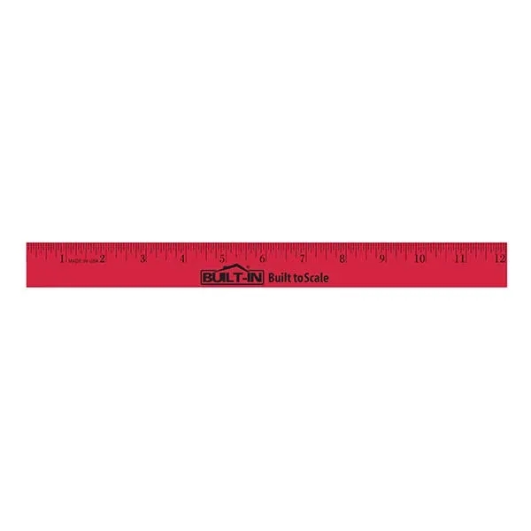 Red color option for 12" Enamel Wood Ruler   English Scale