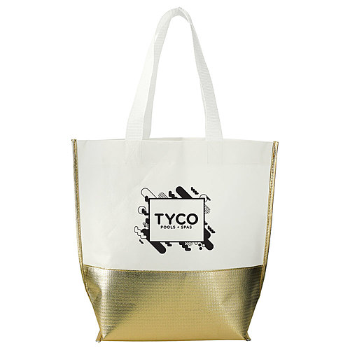 Main photo of Large Laminated Non Woven Metallic Bottom Tote