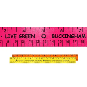 Photo of 12" Fluorescent Wood Ruler   English & Metric Scale