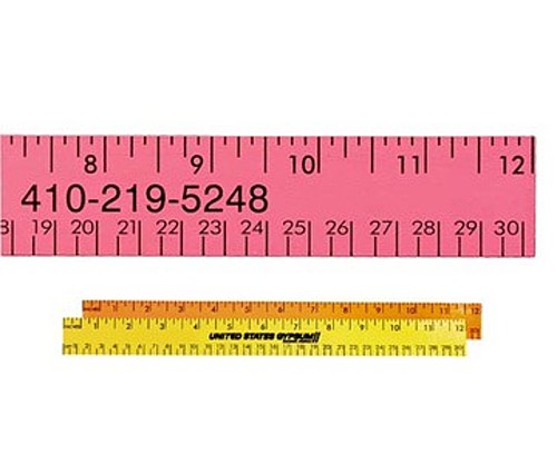 Main photo of 12" Fluorescent Wood Ruler   English & Metric Scale