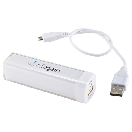 White color option for Amp 2,200 M Ah Power Bank