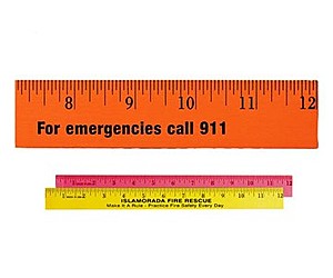 Photo of 12" Fluorescent Wood Ruler   English Scale