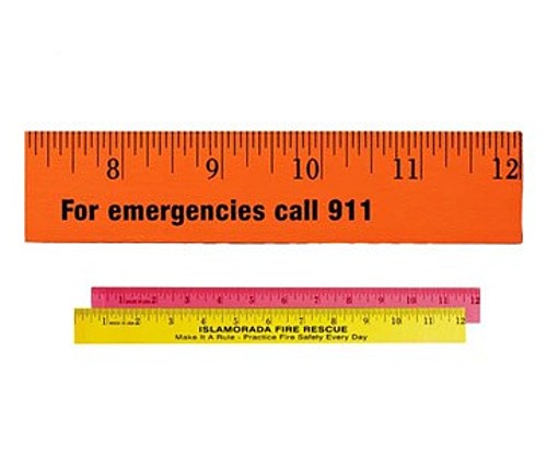 Main photo of 12" Fluorescent Wood Ruler   English Scale
