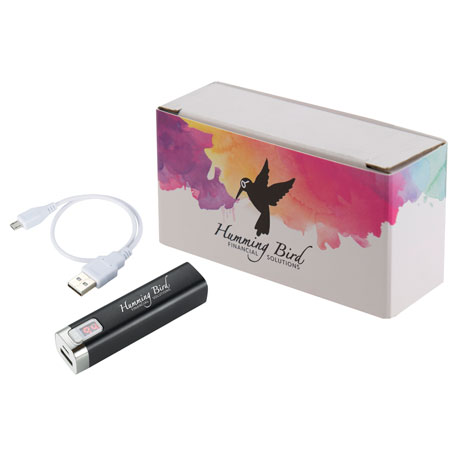 Black color option for Jolt With Display Power Bank With Full Color Wrap