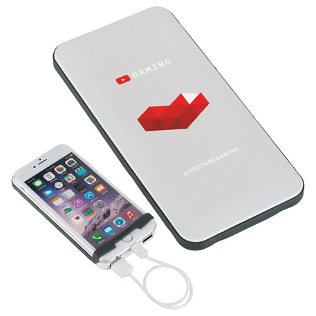 White color option for Ul Listed Zoom® Energy Rally 6,000 M Ah Power Bank