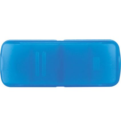 Translucent Blue color option for Plastic Bandage Dispenser With Pill Case