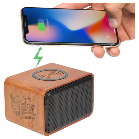Wood color option for Wood Bluetooth Speaker With Wireless Charging Pad
