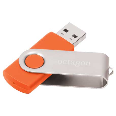 Tangerine color option for Rotate Flash Drive 1 Gb