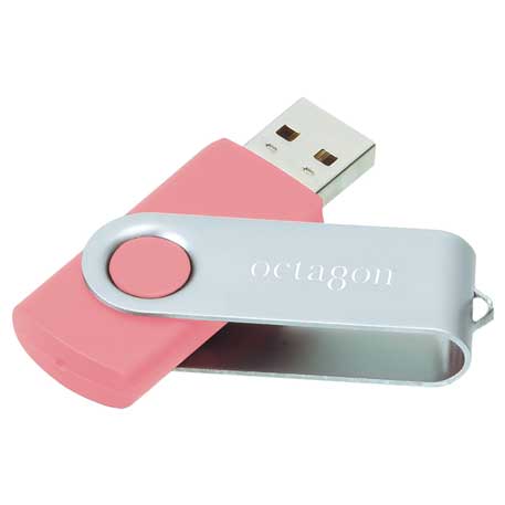 Pink color option for Rotate Flash Drive 2 Gb