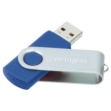 Corporate Blue color option for Rotate Flash Drive 8 Gb