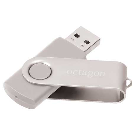 Silver color option for Rotate Flash Drive 8 Gb