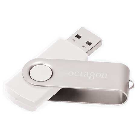 White color option for Rotate Flash Drive 8 Gb
