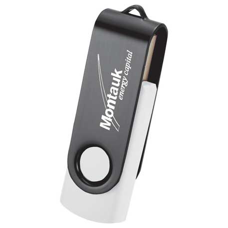 White color option for Rotate Black Clip Flash Drive 8 Gb