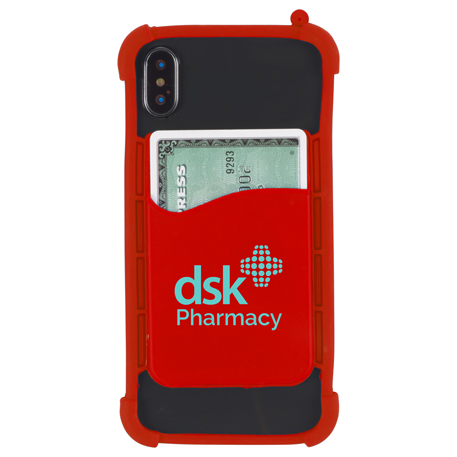 Red color option for Silicone Phone Wrap With Wallet