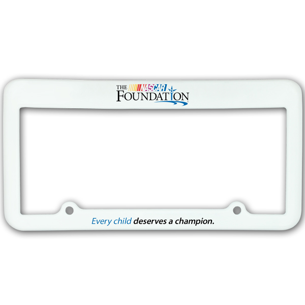 White color option for License Plate Frame 2 Holes Full Color Print