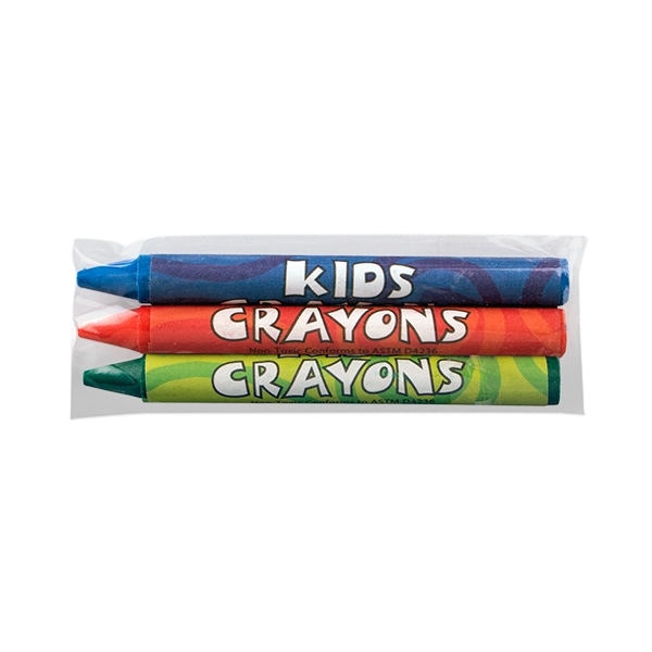 Assorted Colors color option for 3 Pack Blank Cello Wrapped Crayons