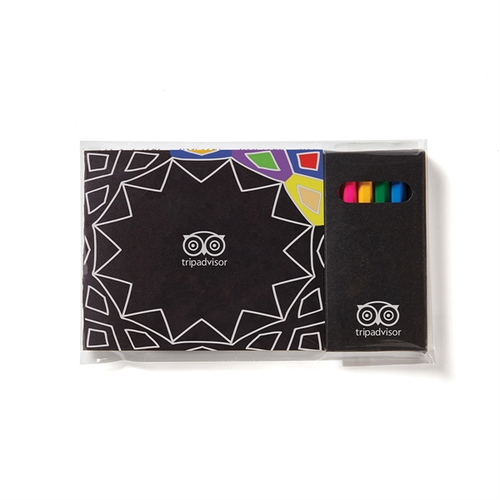 Main photo of Black Cover Adult Coloring Book & 6 Color Pencil Set To Go