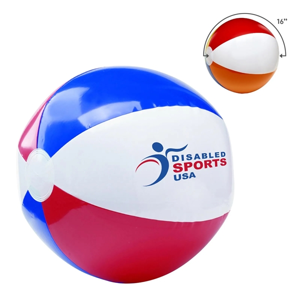 Red-White-Blue color option for 16" Red, White And Blue Usa Beach Ball