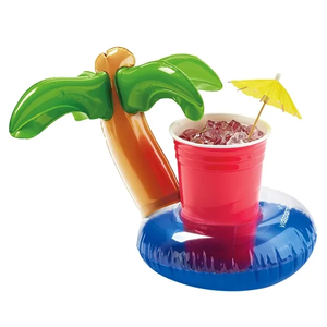 Photo of Inflatable 7" Palm Tree Lagoon Beverage Coaster