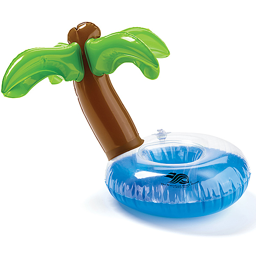 Photo of Inflatable 7" Palm Tree Lagoon Beverage Coaster