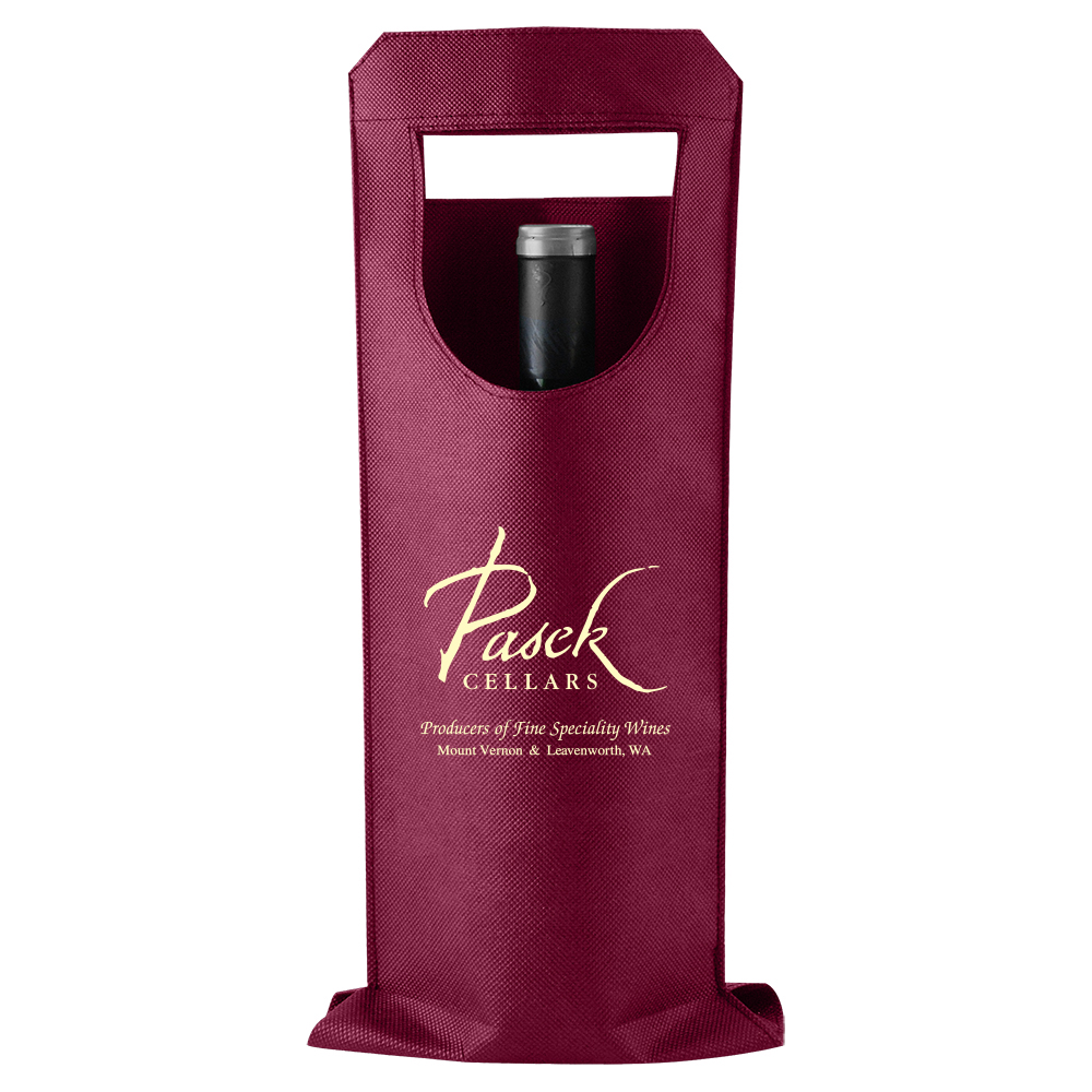 Merlot color option for 1 Bottle Wine Bag 6 X 16.25