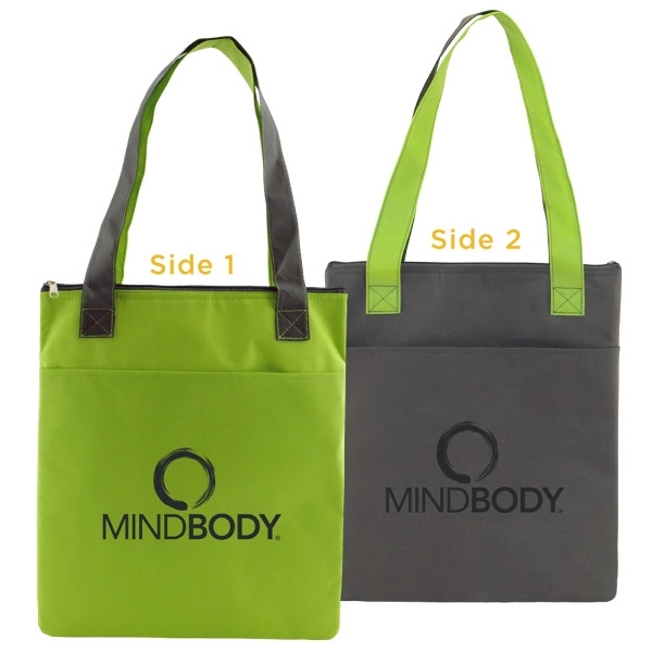 Charcoal-Lime Green color option for Insulated Slim Tote 13 X 16