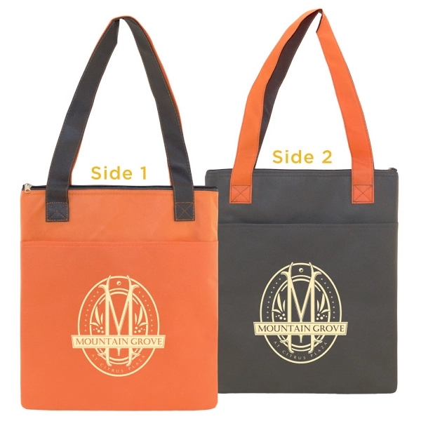 Charcoal-Orange color option for Insulated Slim Tote 13 X 16