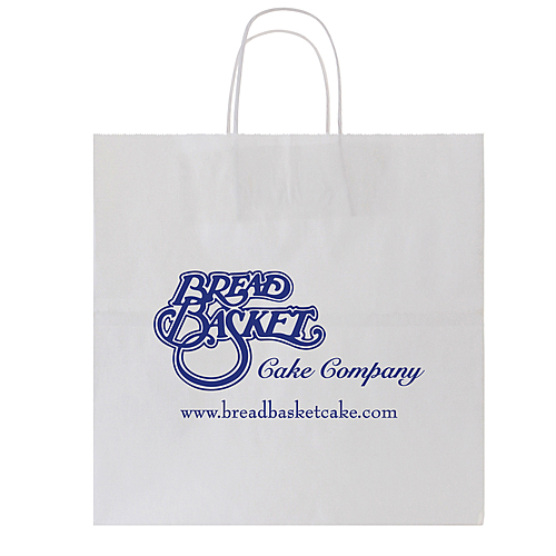 Photo of White Kraft Shopping Bag 13 X 7 X 13