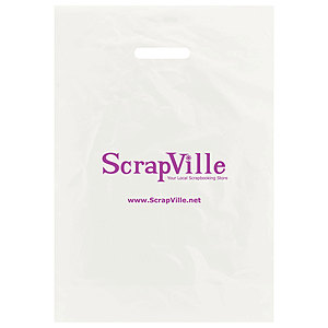 Photo of Frosted Die Cut Merchandise Bags 14 X 3 X 21