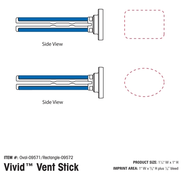 New Car Dark Blue color option for Vivid™ Vent Stick Rectangle Shaped Car Air Freshener