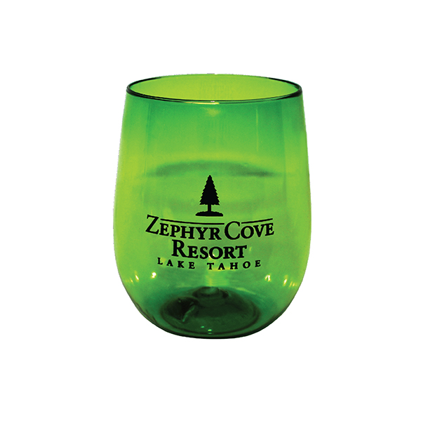 Green color option for 12 Oz. Plastic Stemless Wine Glass