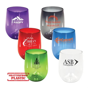 Photo of 12 Oz. Plastic Stemless Wine Glass