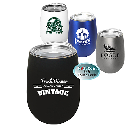 Main photo of 12 Oz. Halcyon® Stainless Steel Wine Glass With Acrylic Lid