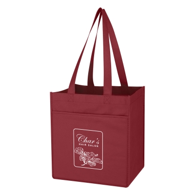 Burgandy color option for Non Woven 6 Bottle Wine Tote Bag