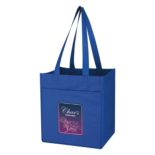 Royal Blue color option for Non Woven 6 Bottle Wine Tote Bag