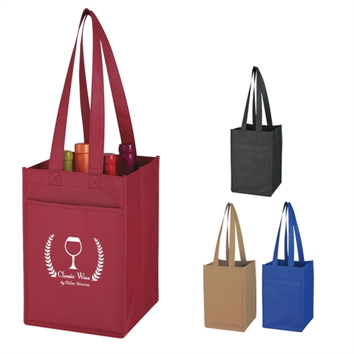 Main photo of Non Woven 4 Bottle Wine Tote Bag