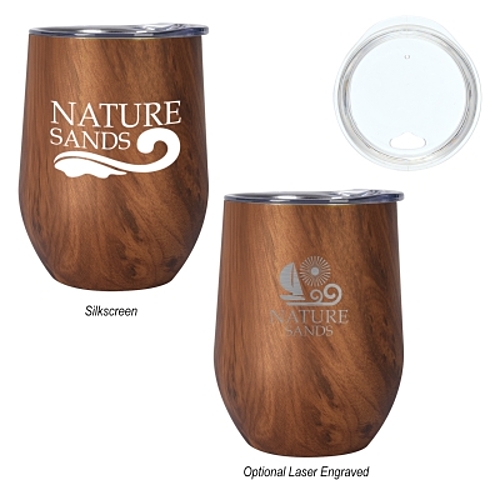 Photo of 12 Oz. Woodgrain Alexander Stemless Wine Cup