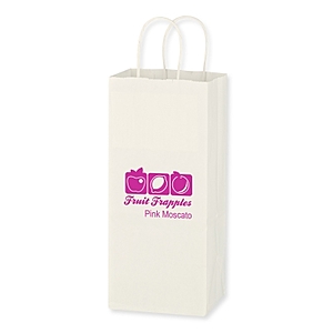 Photo of Kraft Paper White Wine Bag   5.25" X 13"