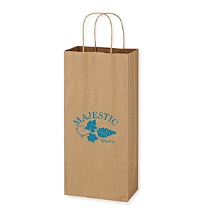 Photo of Kraft Paper Brown Wine Bag   5.25" X 13"