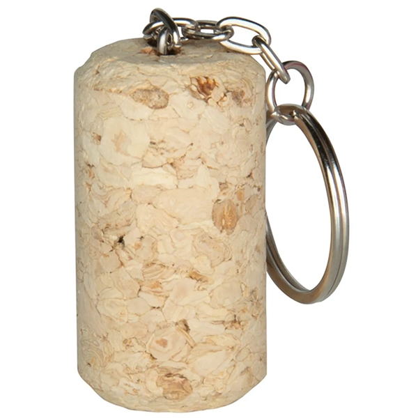 Natural Wood color option for Wine Cork Keyring