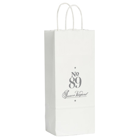 White color option for Kraft Paper Wine Bag White