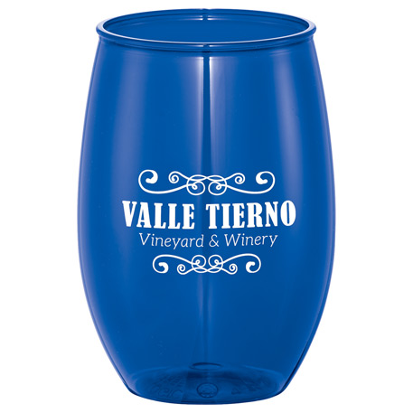 Translucent Royal Blue color option for Wynwood 16oz Stemless Wine Cup