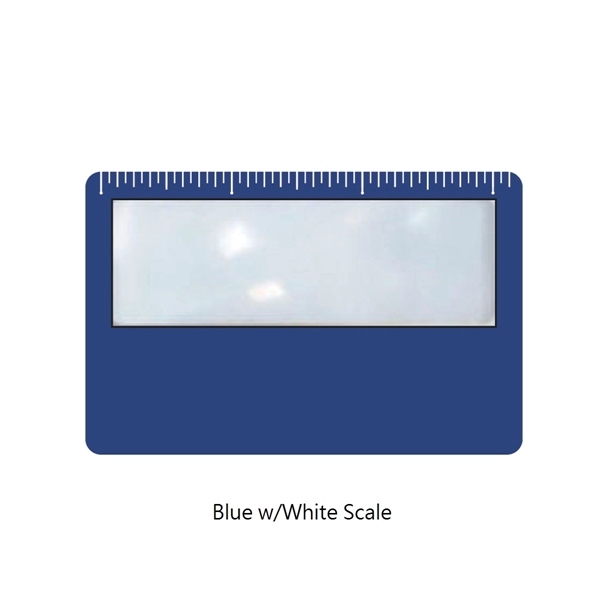 Blue White color option for Credit Card Magnifier With Ruler