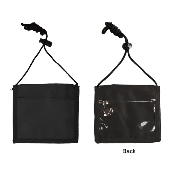 Black color option for 210 D Nylon Bi Fold Neck Wallet
