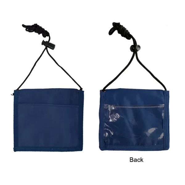 Navy Blue color option for 210 D Nylon Bi Fold Neck Wallet